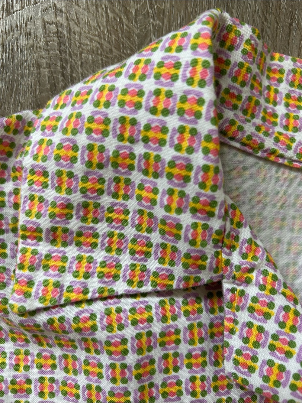Button-Front Retro Check Shirt in Mustard & White Handmade Vintage